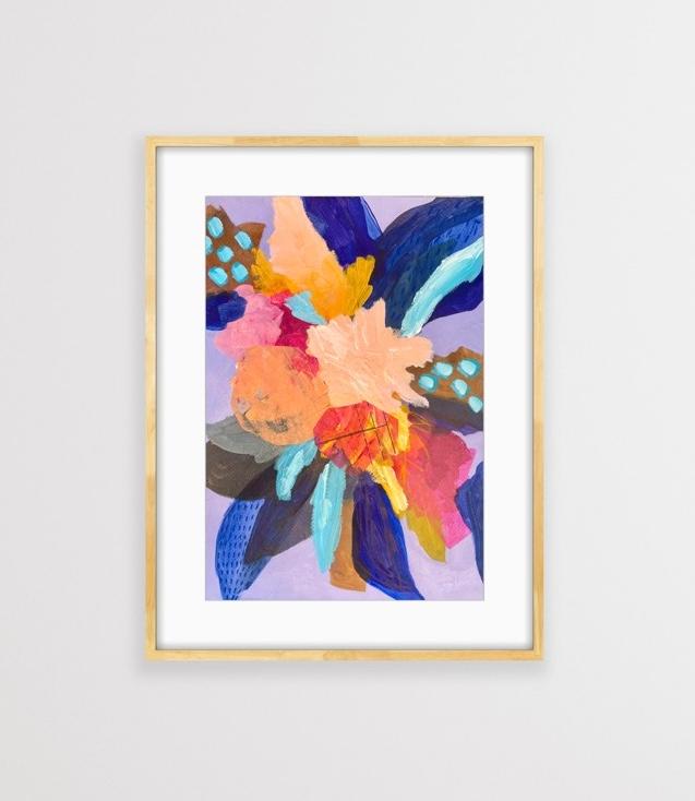 Abstract floral on paper - Unframed "Spring Burst"