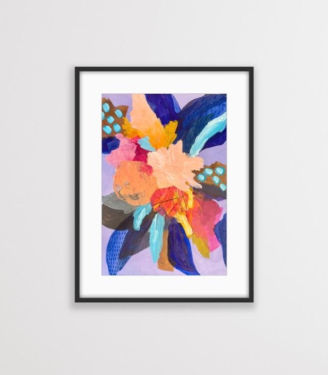 Abstract floral on paper - Unframed "Spring Burst"