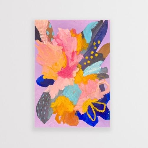 Abstract Floral on paper - Unframed "ColourPop"